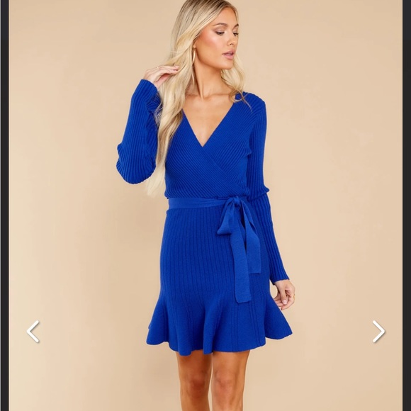 Making Moves Royal Blue Sweater Dress, NWT - Picture 3 of 5